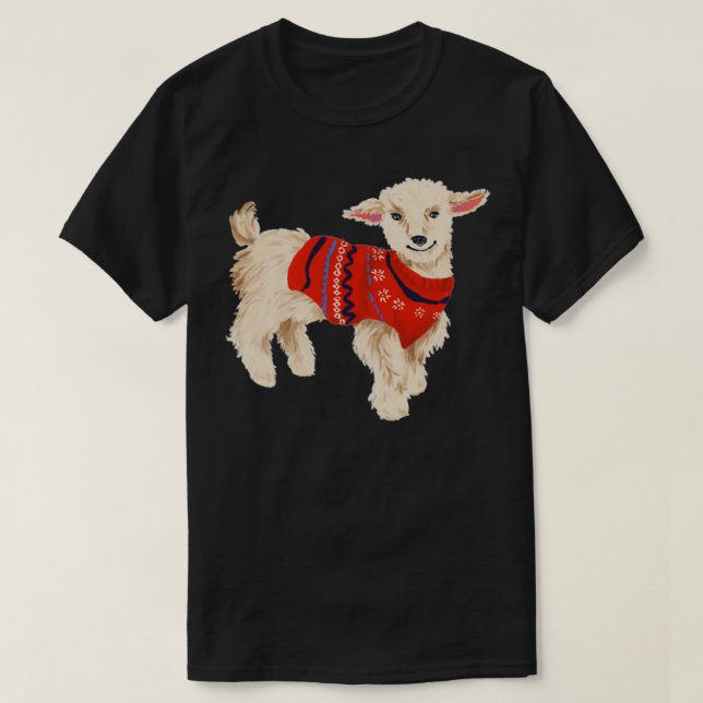 Niedliche Winterziege im Pullover  (Design vorne)