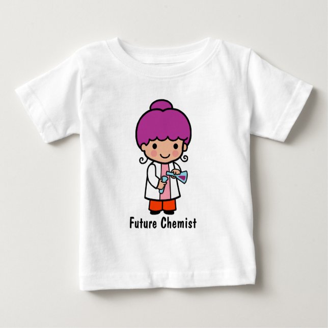 Niedliche Wissenschaftlerin / Chemist Girl with Fl Baby T-shirt (Vorderseite)