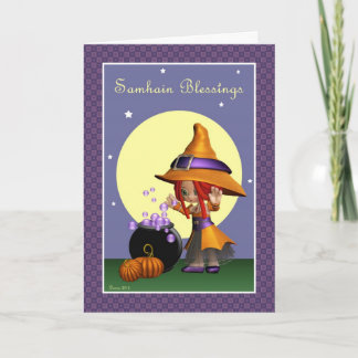 Niedliche Witz-Samhain-Segen-Grußkarte Karte