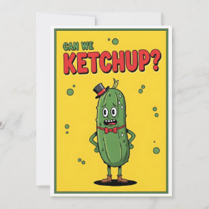 Niedliche Witzgurke Können wir Ketchup Leicht Dankeskarte