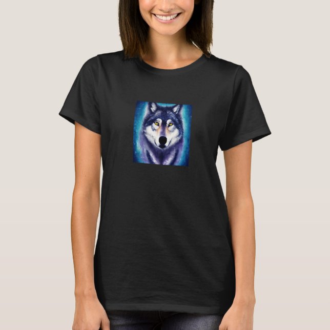 Niedliche Wolf Künstlerische Wasserfarbenwölfe 1 T-Shirt (Vorderseite)