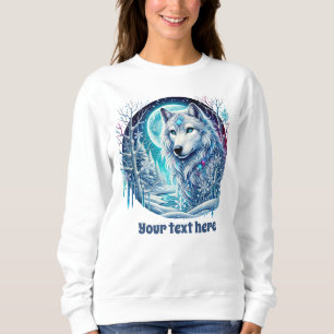 Niedliche WolfLiebhaber des anpassbaren Winterwolf Sweatshirt