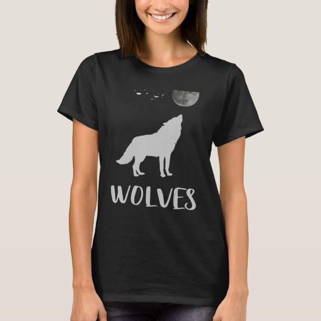 Niedliche Wolfs Stammwölfe Tiermondnächte Frauen T-Shirt (Vorderseite)