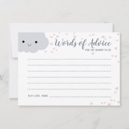 Niedliche Wolken Familienpaare Babyduschberatungsk Hinweiskarte