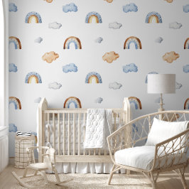 Niedliche Wolken und Boho Rainbows Boy Kinderzimme Tapete