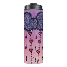 Niedliche Wolken und Herzkunst Thermosbecher