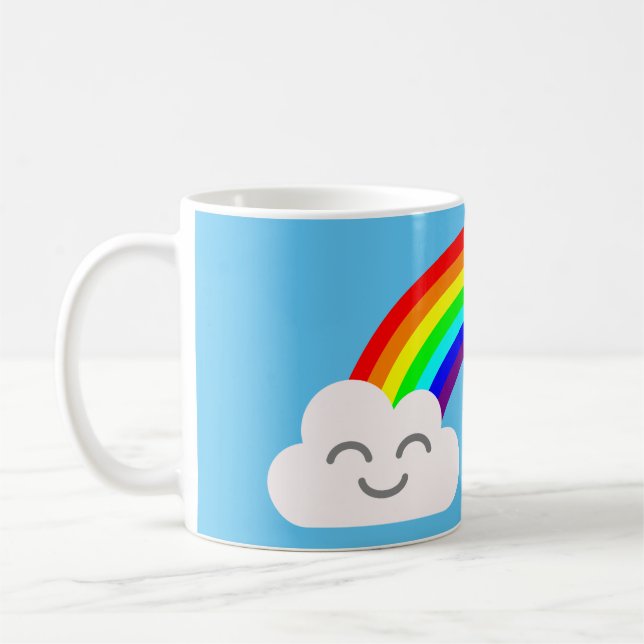 Niedliche Wolken und Regenbogen Kaffeetasse (Links)