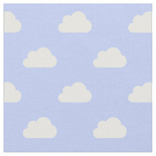 Niedliche Wolken weiß auf blau Stoff