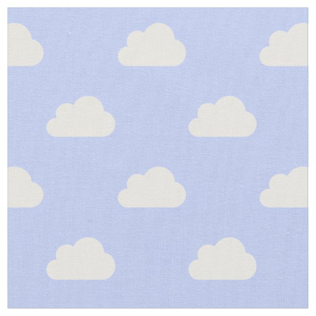Niedliche Wolken weiß auf blau Stoff (Nahaufnahme)