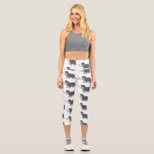 Niedliche Wollmammut-Cartoon-Abbildung Capri Leggings