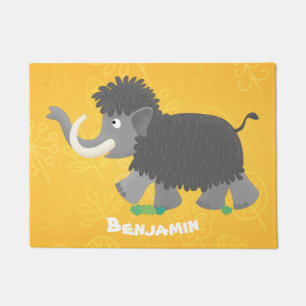 Niedliche Wollmammut-Cartoon-Abbildung Fußmatte