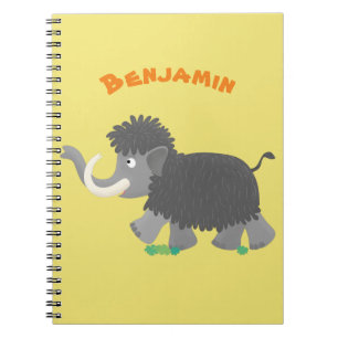 Niedliche Wollmammut-Cartoon-Abbildung Notizblock