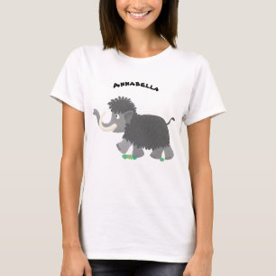 Niedliche Wollmammut-Cartoon-Abbildung T-Shirt