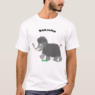 Niedliche Wollmammut-Cartoon-Abbildung T-Shirt
