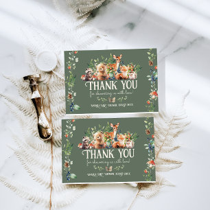 Niedliche Woodland Animal Adventure Neutral Baby S Dankeskarte