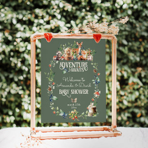 Niedliche Woodland Animal Adventure Neutral Baby S Poster