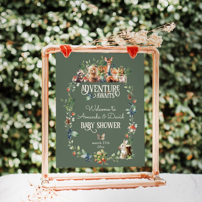 Niedliche Woodland Animal Adventure Neutral Baby S Poster (Von Creator hochgeladen)