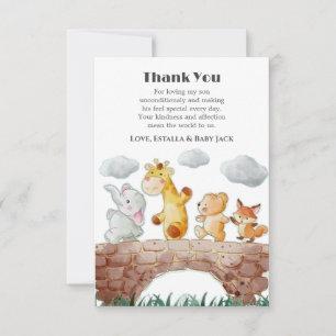 Niedliche Woodland Animals Kinderdusche Dankeskarte