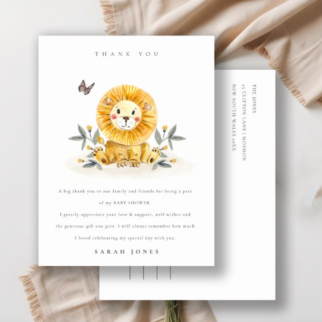 Niedliche Woodland Baby Lion Folies jedes Alter Ge Postkarte (Von Creator hochgeladen)