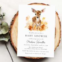 Niedliche Woodland Deer Fall Baby Dusche