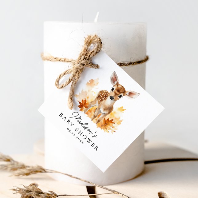 Niedliche Woodland Deer Fall Baby Dusche Geschenkanhänger (Von Creator hochgeladen)