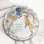 Niedliche Woodland Fox Aquarell Blütendusche Pappteller<br><div class="desc">Niedliche Woodland Fox Watercolor Floral Baby Shower Paper Party Teller bietet einen Fuchs umgeben von Boho Federn und Blume. Personalisieren Sie den Text durch Bearbeiten in den bereitgestellten Textfeldern. Entworfen von ©Evco Studio www.zazzle.com/store/evcostudio</div>