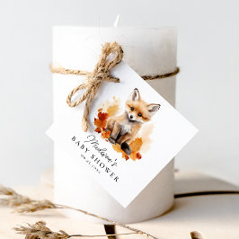 Niedliche Woodland Fox Fall Babydusche Geschenkanhänger