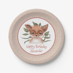 Niedliche Woodland Fox-Kindergeburtsparty Pappteller