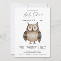 Niedliche Woodland Owl Babydusche