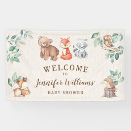 Niedliche Woodland Tiere Babydusche Begrüßung Bann Banner