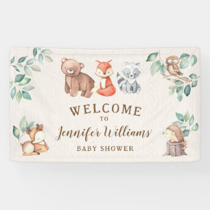Niedliche Woodland Tiere Babydusche Begrüßung Bann Banner