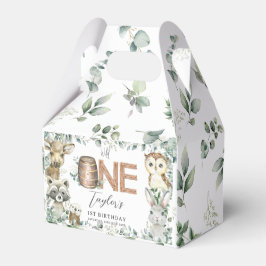 Niedliche Woodland Tiere Grüne Kinderdusche Geschenkschachtel