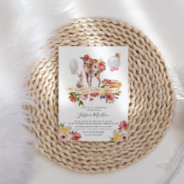 Niedliche Woodlandtiere Bloral Virtual Baby Dusche Einladung