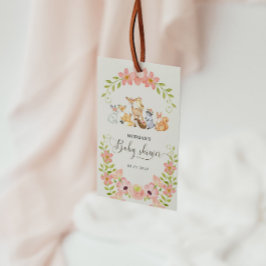 Niedliche Woodlandtiere Blumenkinderdusche Geschenkanhänger