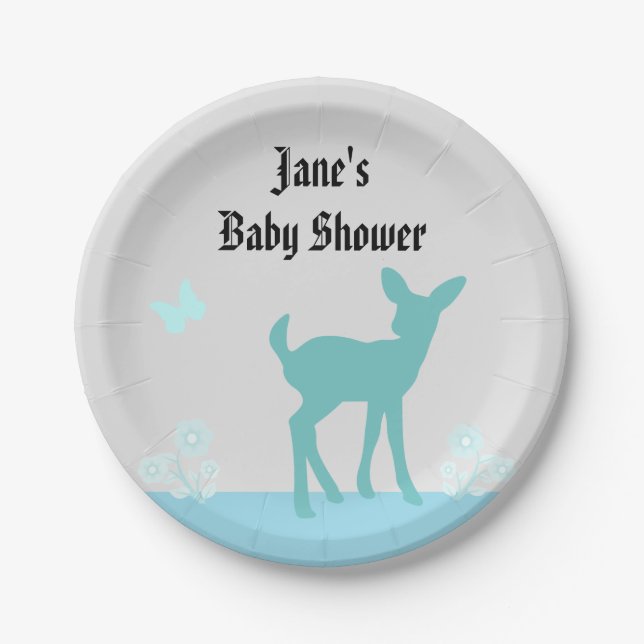 Niedliche Woods Themed Baby Shower Plate Pappteller (Vorderseite)