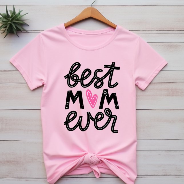 Niedliche Wörter Beste Mama je glückliche Mütter T T-Shirt (Von Creator hochgeladen)