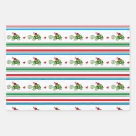Niedliche Wrapping Paper Sheets für Schildkröten u Geschenkpapier Set