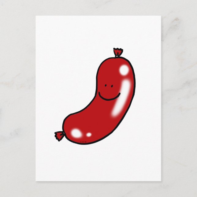 Niedliche Wurst Postkarte (Vorderseite)