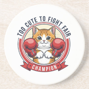 Niedliche wütende Katze Champion Getränkeuntersetzer