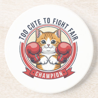 Niedliche wütende Katze Champion Getränkeuntersetzer