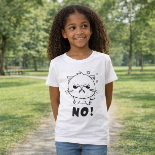Niedliche wütende Katze faucht Nein. T-Shirt