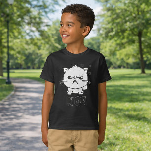 Niedliche wütende Katze faucht Nein. T-Shirt