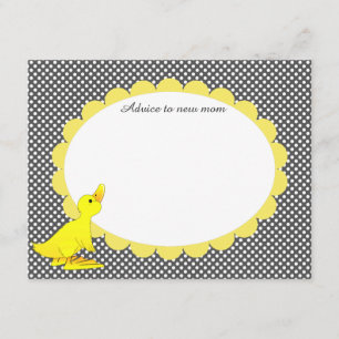 Niedliche Yellow Ducky Baby Shooter-Advice-Card Einladung