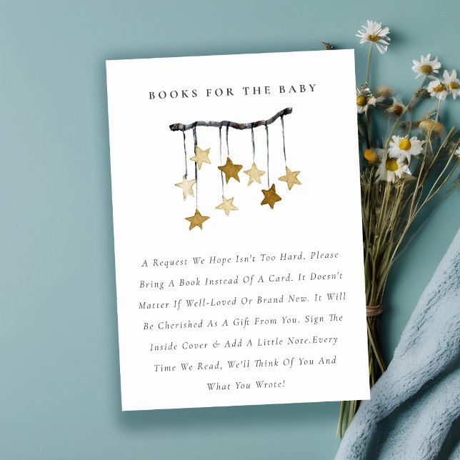 Niedliche Yellow Star Mobile Books für Babydusche Begleitkarte (Von Creator hochgeladen)