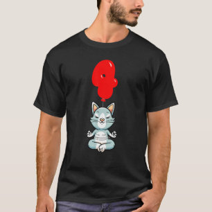 Niedliche Yoga Katze 4. Geburtstag Kinder Ballon P T-Shirt