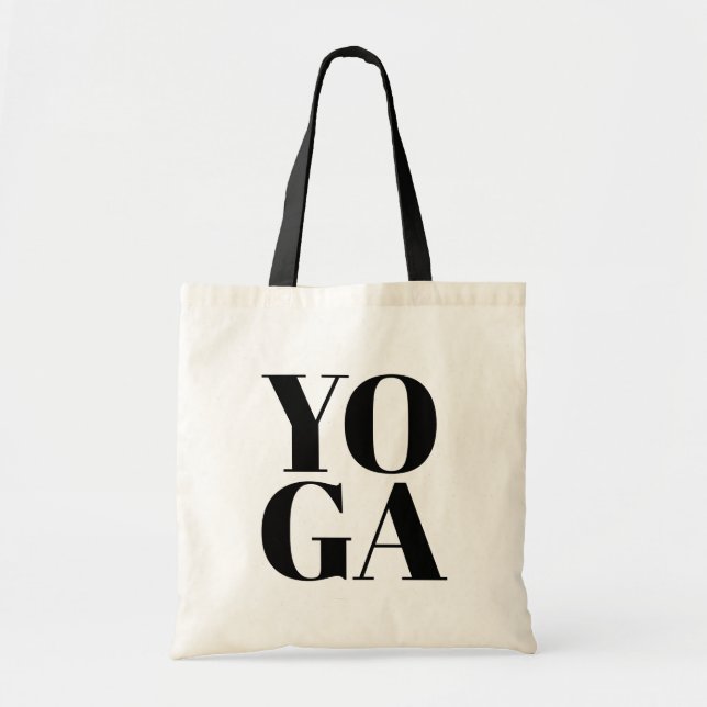 Niedliche YOGA Tottasche mit moderner Typografie Tragetasche (Vorne)