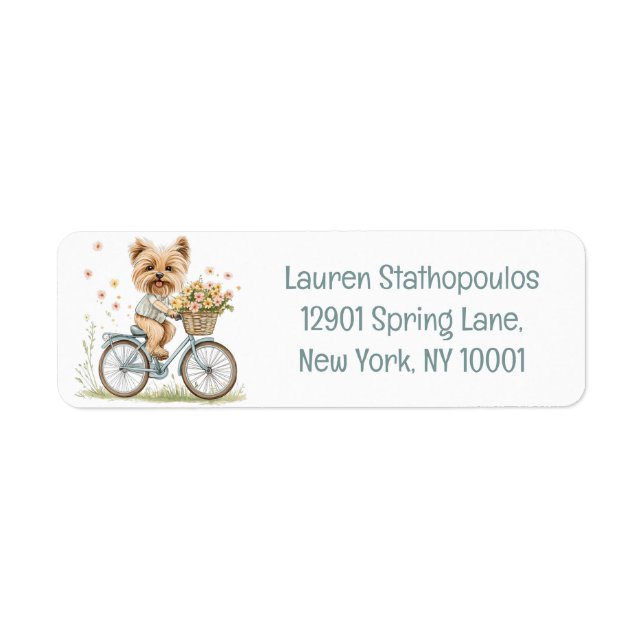 Niedliche Yorkie Dog Biking Spring Blumen (Vorne)