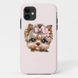 Niedliche Yorkie mit rosa Bow Case-Mate iPhone Hülle