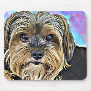 Niedliche Yorkshire-Terrier-Hundedigital-Kunst Mousepad