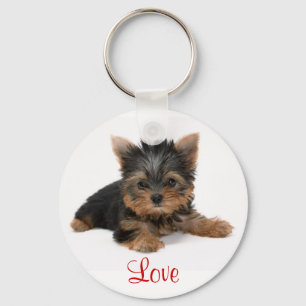Niedliche Yorkshire Terrier Welpe Liebe Schlüsselanhänger